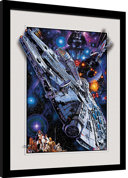 Framed Poster Star Wars - Millenium Falcon