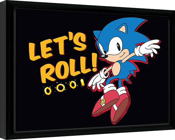 Uokvireni poster Sonic the Hedgehog - Let's Roll