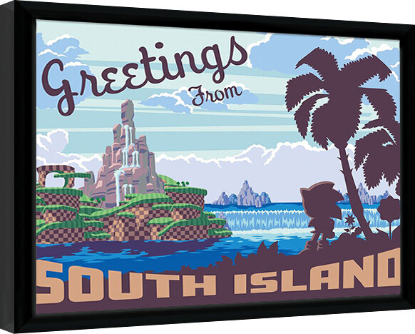 Poster emoldurado Sonic the Hedgehog - Greetings from South Isladn