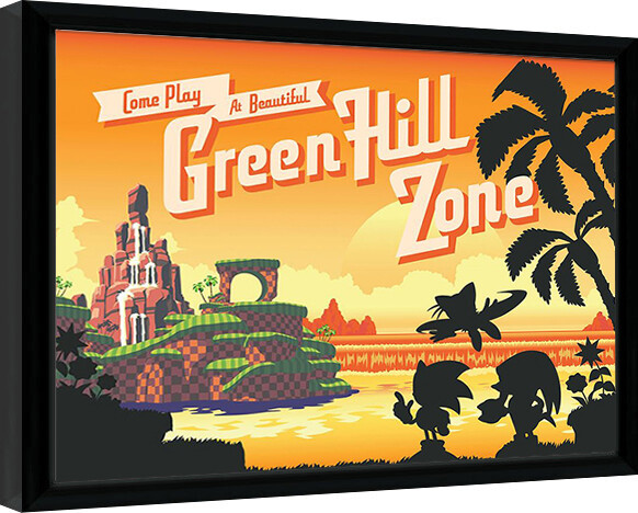 Kehystetty juliste Sonic the Hedgehog - Green Hell Sunset