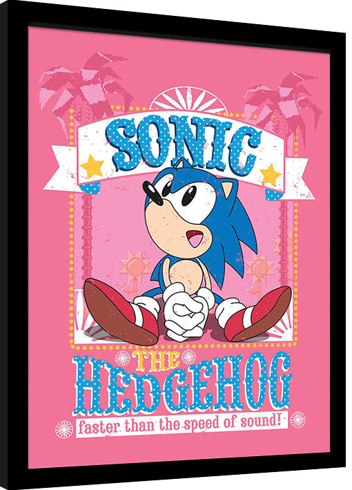 Κορνιζαρισμένη αφίσα Sonic the Hedgehog - Faster Than The Speed Of Sound