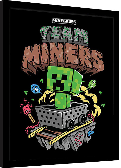 Κορνιζαρισμένη αφίσα Minecraft - Team Miners