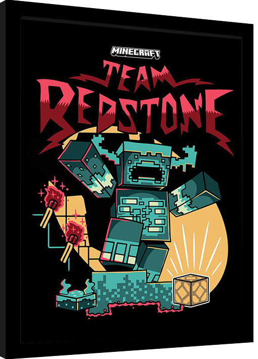 Poster emoldurado Minecraft - Team Fredstone