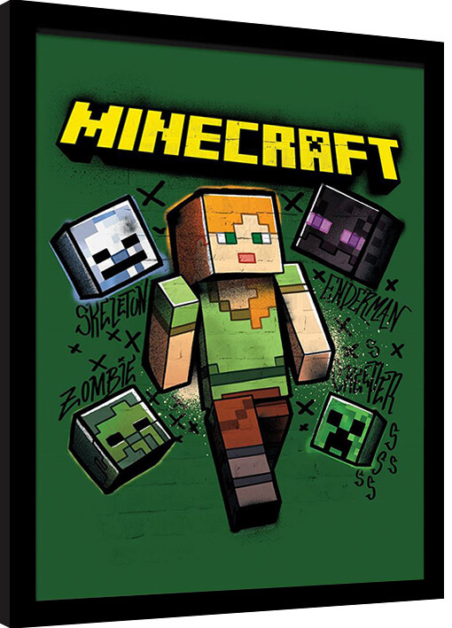 Framed Poster Minecraft - Alex