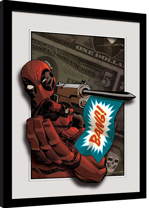 Uokvirjen plakat Marvel - Deadpool Bang!