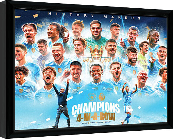 Κορνιζαρισμένη αφίσα Manchester City - History Makers