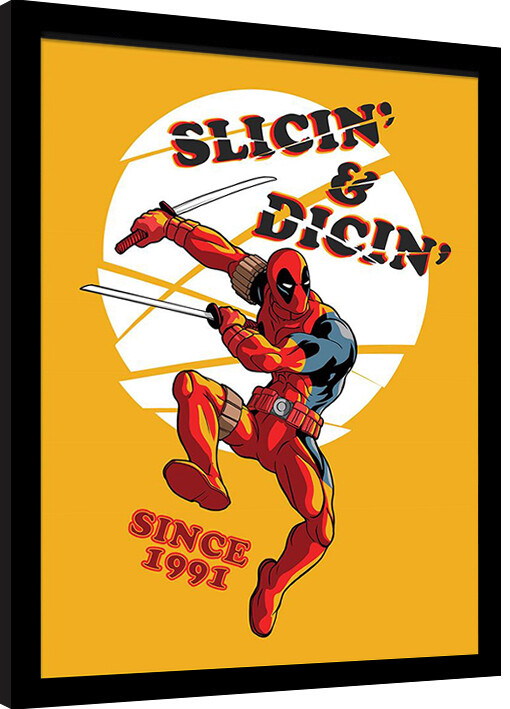Framed Poster Deadpool - Slicin & Dicin