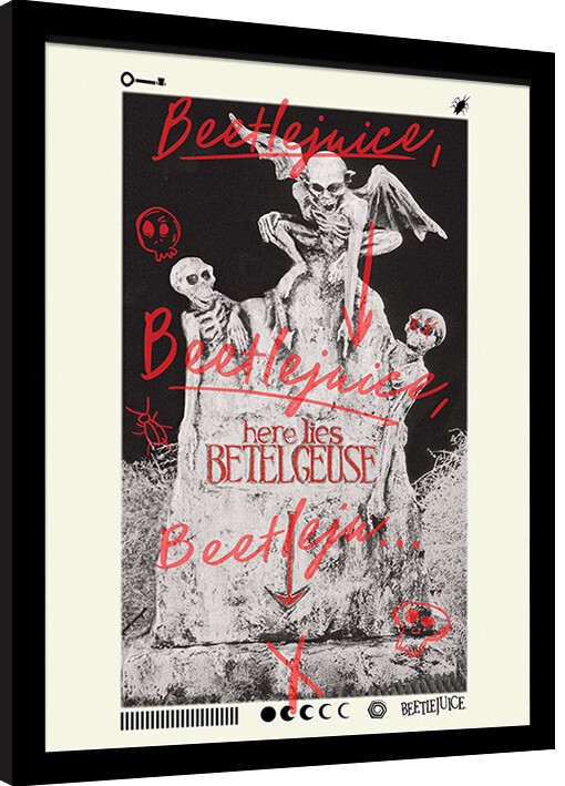 Uokvirjen plakat Beetlejuice - Here Lies Betelguese