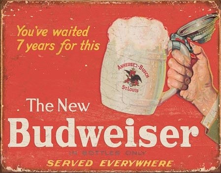 Metallikyltti Budweiser - The New