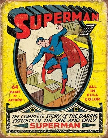 Metallikyltti Superman No1 - Cover