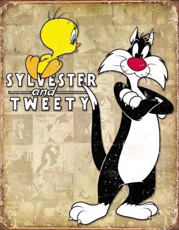 Μεταλλική πινακίδα Tweety & Sylvester - Retro