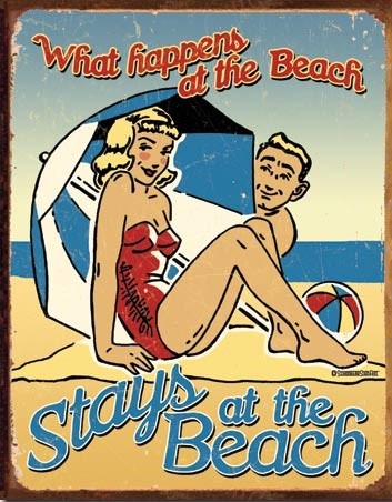 Metallikyltti Beach - What Happens