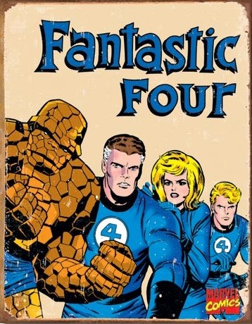 Μεταλλική πινακίδα Fantastic Four - Retro