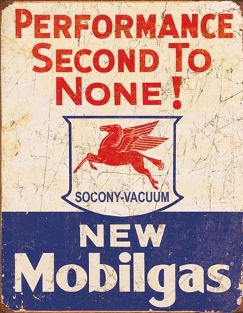 Μεταλλική πινακίδα Mobil Gas - 2nd to None
