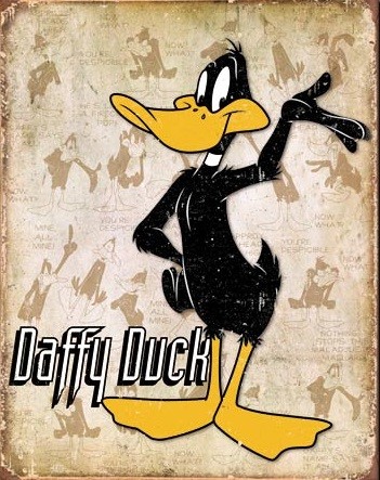 Μεταλλική πινακίδα Daffy Duck -Retro Layout