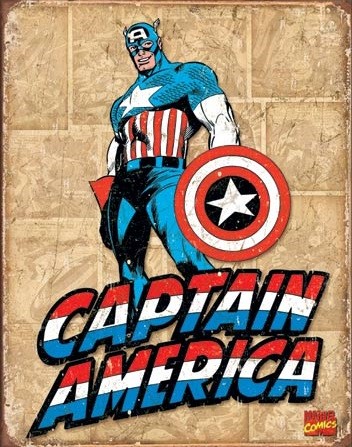 Μεταλλική πινακίδα Captain America Retro
