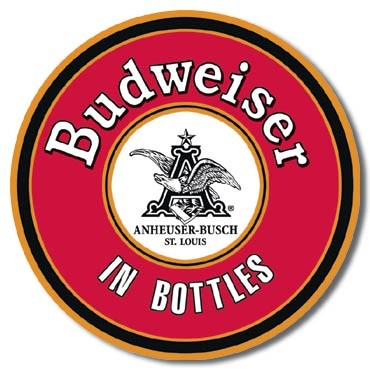 Metallikyltti Bud - In Bottles Round