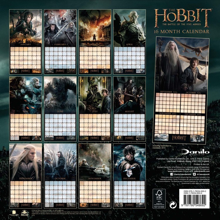 The Hobbit - Calendars 2018 on EuroPosters