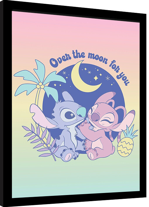 Κορνιζαρισμένη αφίσα Stitch - Over The Moon