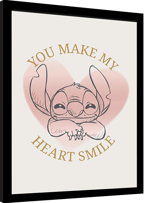 Рамкиран плакат Stitch - Heart Smile