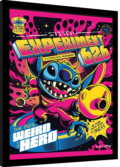 Uokvirjen plakat Stitch - Experiment 626