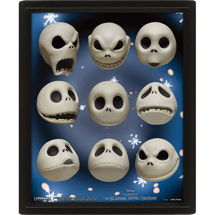 Πλαισιωμένη 3D αφίσα Nightmare Before Christmas - Jack Expressions