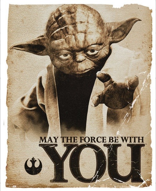 Плакат с рамка Star Wars - Yoda Force