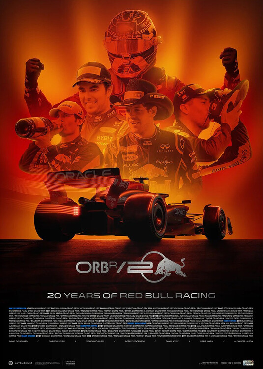 Εκτύπωση τέχνης Oracle Red Bull Racing 20th Anniversary - 2024 - Collector's Edition Poster