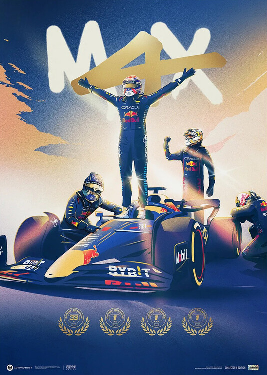 Εκτύπωση τέχνης Oracle Red Bull Racing - Max Verstappen - 2024 F1® World Drivers' Champion - Collector's Ed.