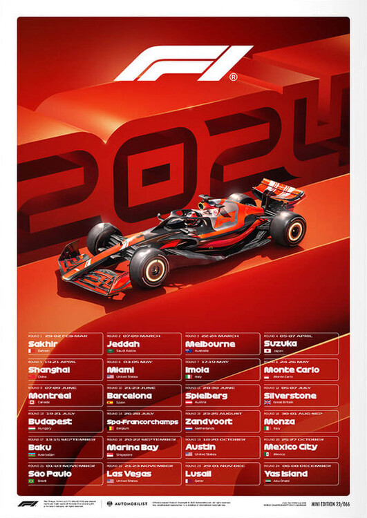 Εκτύπωση τέχνης Formula 1® - World Championship Race Calendar - 2024