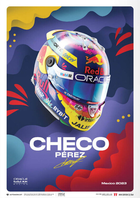 Εκτύπωση τέχνης Oracle Red Bull Racing - Sergio Pérez - Helmet - Mexican Grand Prix - 2023