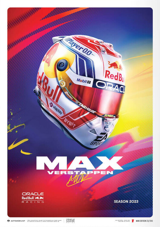 Εκτύπωση τέχνης Oracle Red Bull Racing - Max Verstappen - Helmet - 2023