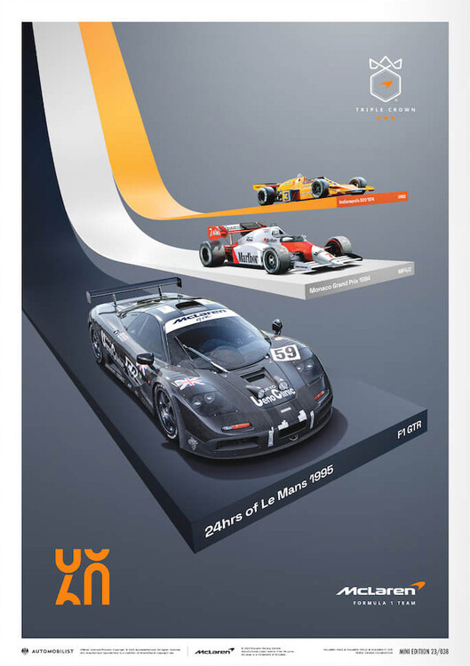 Εκτύπωση τέχνης Mclaren Racing - the Triple Crown - 60th Anniversary