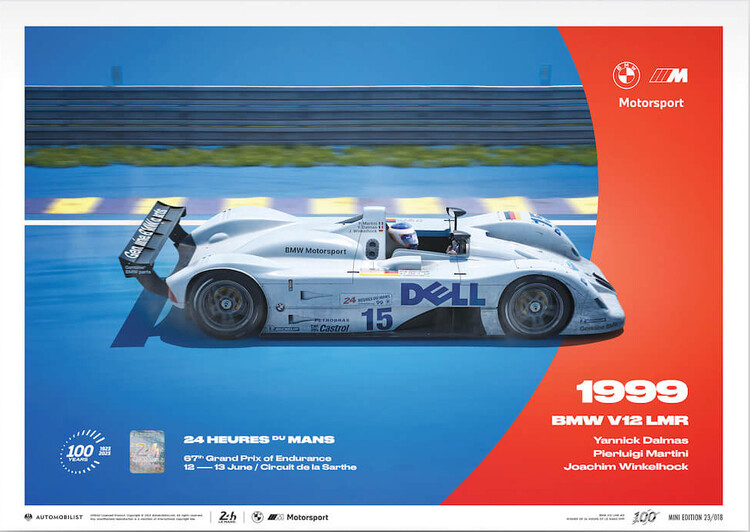 Εκτύπωση τέχνης BMW V12 Lmr - 24H Le Mans - 100th Anniversary - 1999