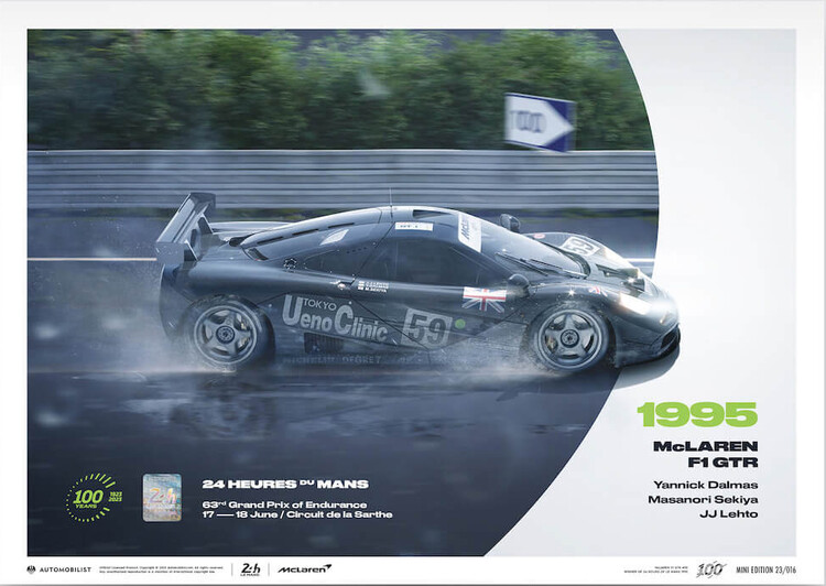 Εκτύπωση τέχνης Mclaren F1 Gtr - 24H Le Mans - 100th Anniversary - 1995