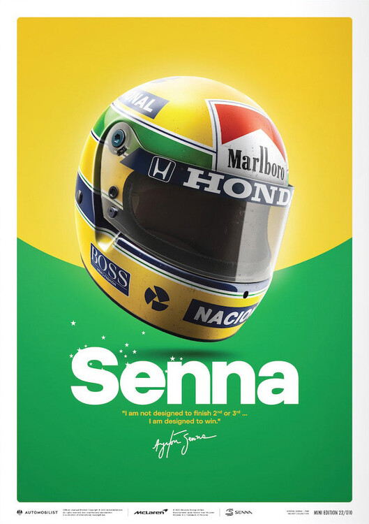 Εκτύπωση τέχνης Ayrton Senna - Helmet - 1988