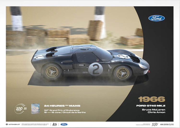 Εκτύπωση τέχνης Ford Gt40 Mk.Ii - 24H Le Mans - 100th Anniversary - 1966
