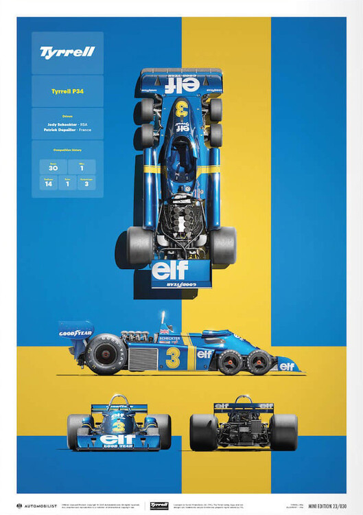 Art Print Tyrrell - P34 - Blueprint - 1976
