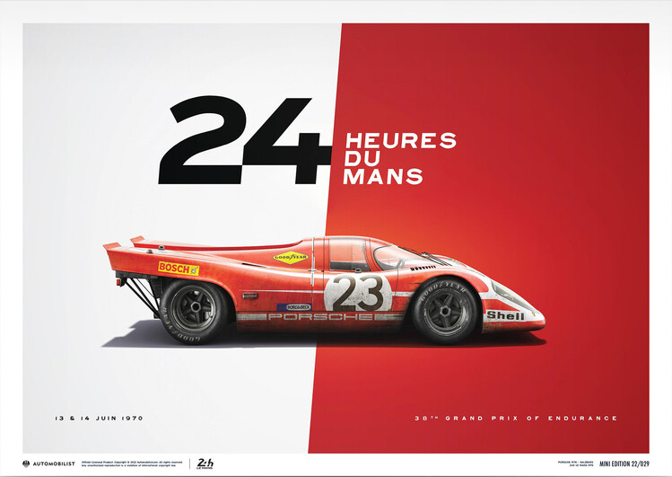 Εκτύπωση τέχνης Porsche 917 - Salzburg - 24 Hours Of Le Mans - 1970