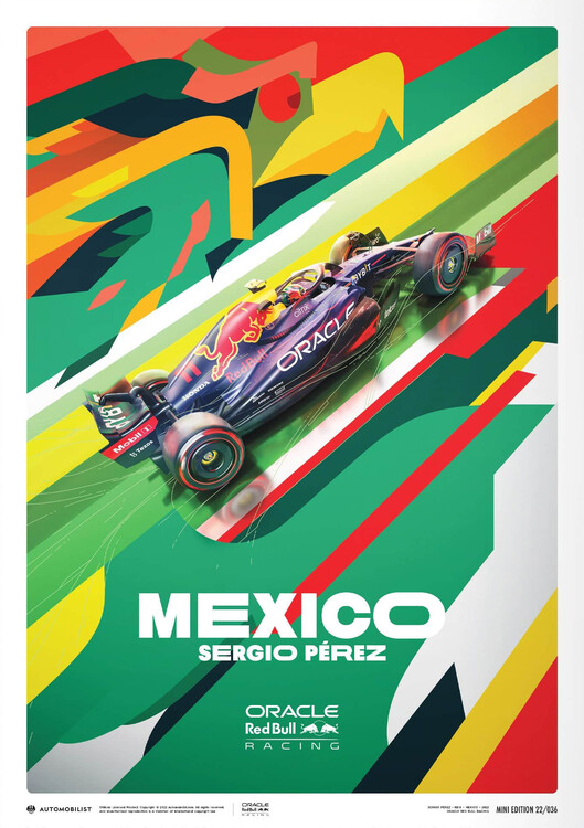 Εκτύπωση τέχνης Oracle Red Bull Racing - Sergio Pérez - Mexican Gp