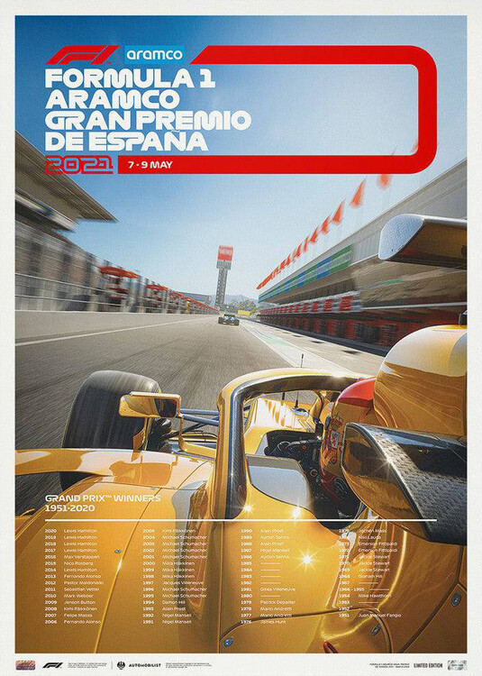 Εκτύπωση τέχνης Formula 1 Aramco Gran Premio De España 2021 - Limited Edition