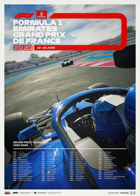 Εκτύπωση τέχνης Formula 1 Emirates Grand Prix De France 2021 - Limited Edition