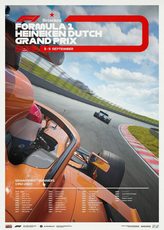 Εκτύπωση τέχνης Formula 1 Heineken Dutch Grand Prix 2021 - Limited Edition