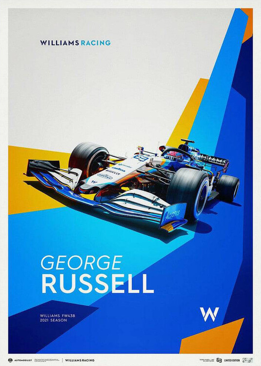Εκτύπωση τέχνης Williams Racing - George Russell 2021 - Limited Poster