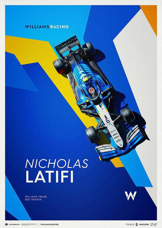 Εκτύπωση τέχνης Williams Racing - Nicholas Latifi 2021 - Limited Poster