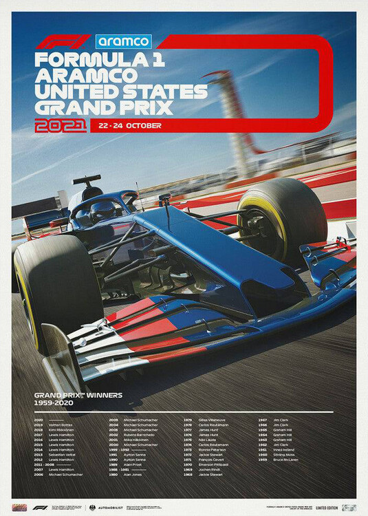 Εκτύπωση τέχνης Formula 1 Aramco United States Grand Prix 2021 - Limited Edition