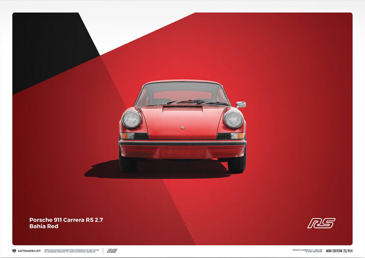 Εκτύπωση τέχνης Porsche 911 RS - 1973 - Red