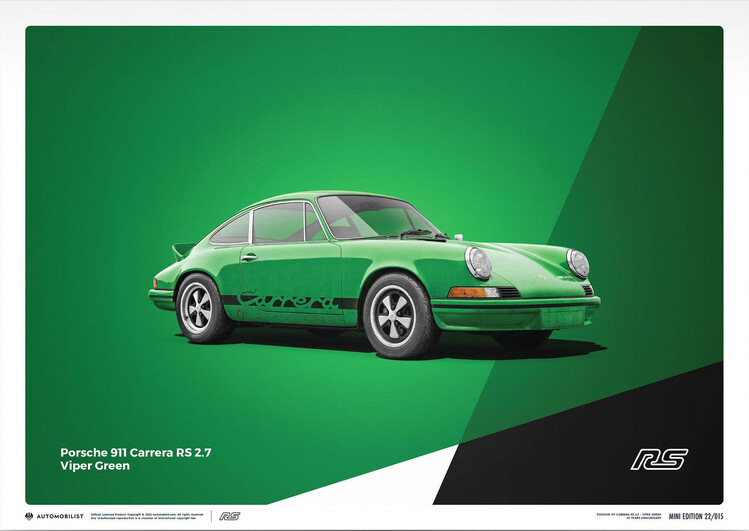 Εκτύπωση τέχνης Porsche 911 RS - 1973 - Green