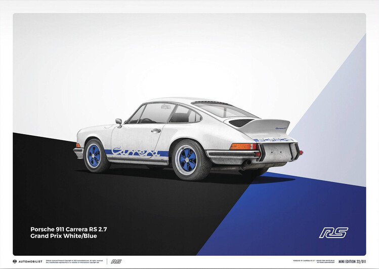 Εκτύπωση τέχνης Porsche 911 RS - 1973 - White