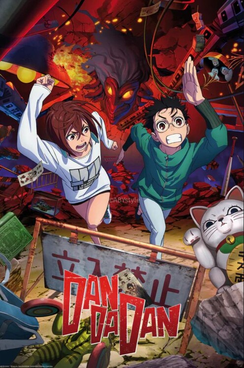 Плакат Dan Da Dan - Key Art Mono & Okarun